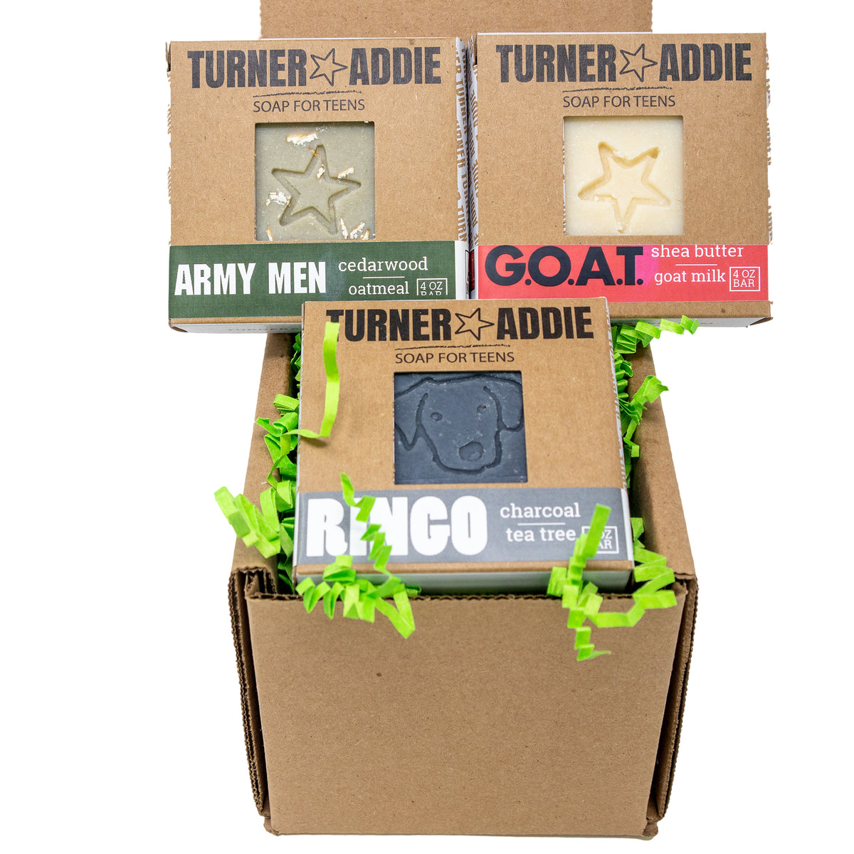Soap Bundle (3 Bars) - RINGO, G.O.A.T., Army Men Bars – Handmade Natural Soap for Teens